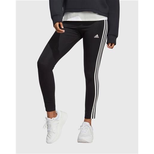 Adidas leggings a vita alta essentials 3-stripes nero donna