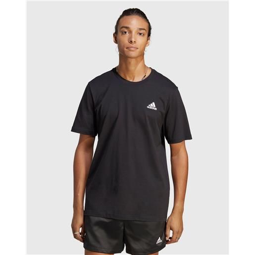 Adidas t-shirt essentials single jersey small logo nero uomo