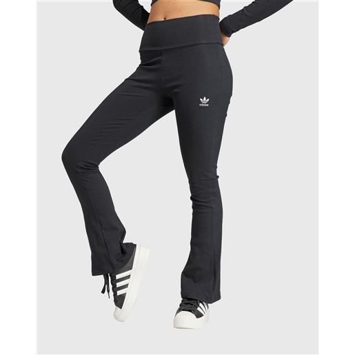 Adidas Originals pantaloni essentials rib flared nero donna