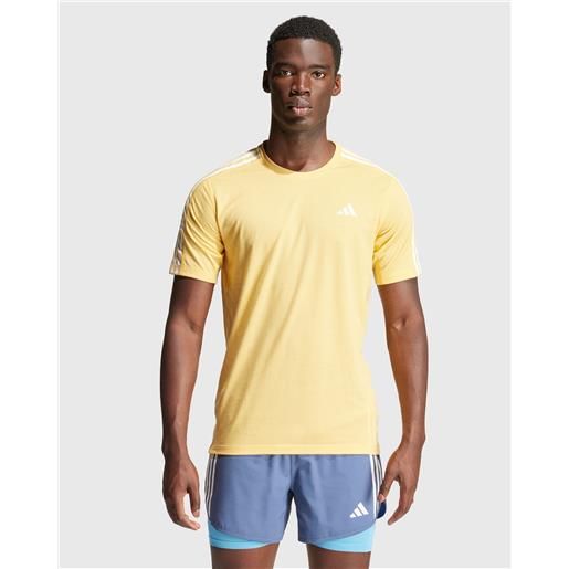 Adidas t-shirt da running 3-stripes giallo uomo