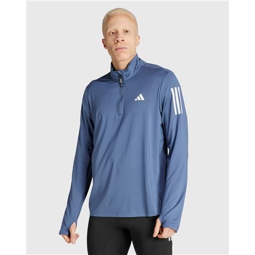 Adidas t-shirt manica lunga da running blu uomo