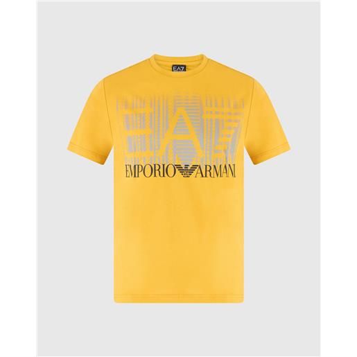 EA7 emporio armani EA7 t-shirt girocollo monogram giallo uomo