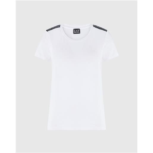 EA7 emporio armani EA7 t-shirt girocollo logo series in misto cotone organico asv bianco donna