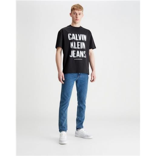 Calvin Klein t-shirt illusion logo nero uomo