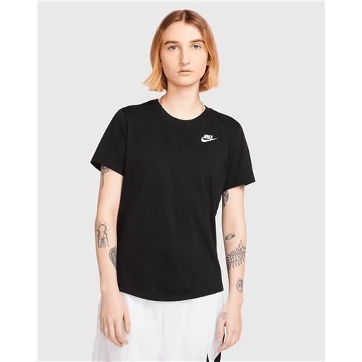 Nike t-shirt sportswear club nero donna