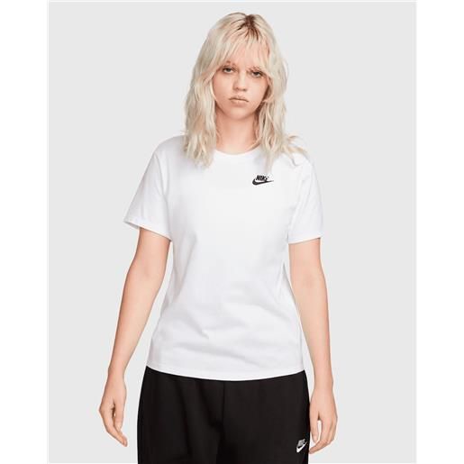 Nike t-shirt club essentials bianco donna