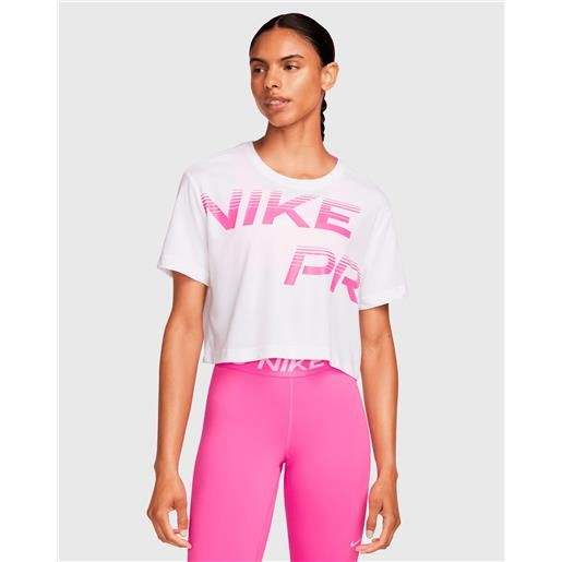 Nike pro t-shirt dri-fit graphic bianco donna