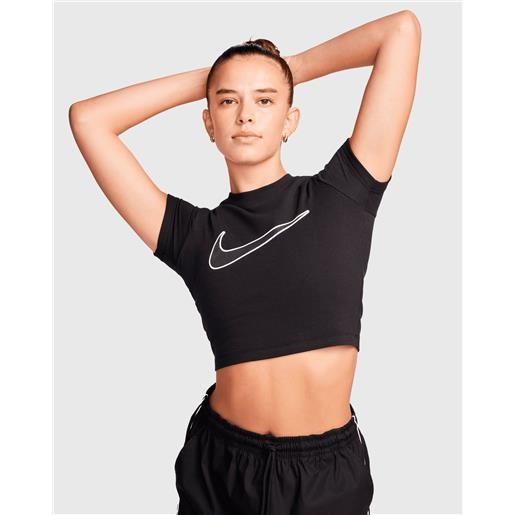 Nike sportswear cropped t-shirt nero donna