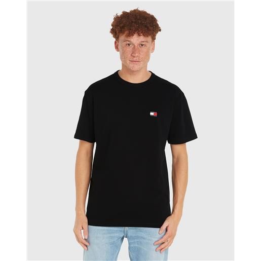 Tommy Hilfiger t-shirt con badge regular fit nero uomo