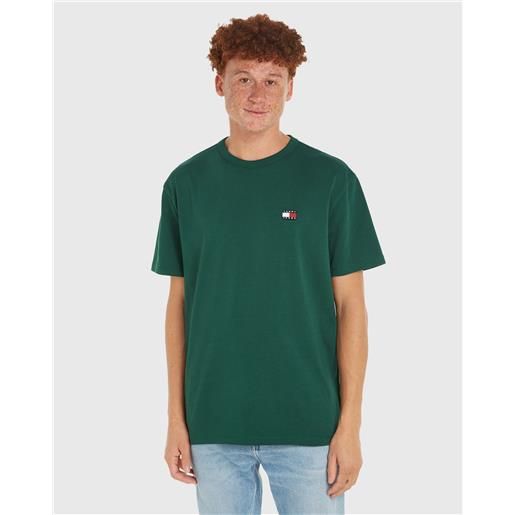 Tommy Hilfiger t-shirt con badge regular fit verde uomo