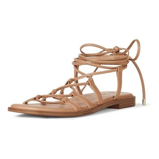 The Drop sandali da donna haven gladiatore con lacci, abbronzatura, 42 eu
