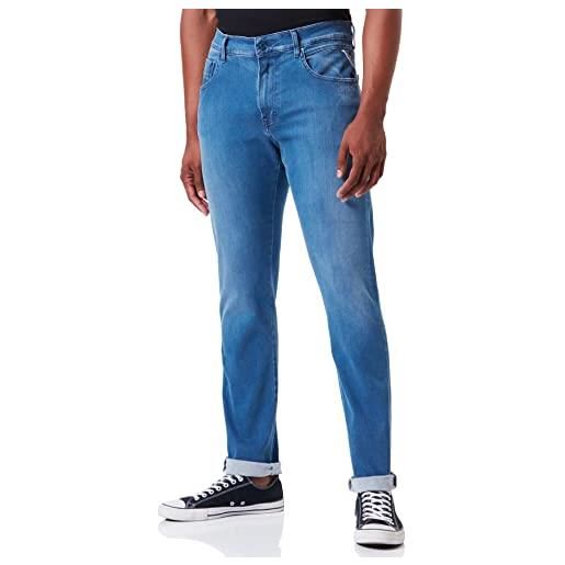 Replay topolino jeans, 009 blu medio, 33w x 32l uomo