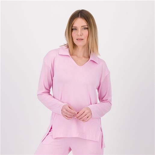 Cuddl Duds t-shirt con collo a camicia e scollo a v