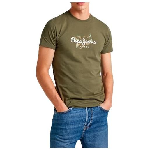 Pepe Jeans count, t-shirt uomo, verde (military green), m