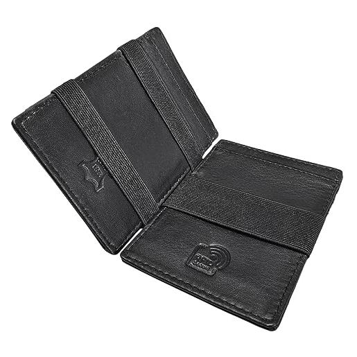 STILORD 'mago' portafoglio uomo con tasca monete in vera pelle custodia per carte di credito protezione rfid piccolo portafoglio in look vintage, colore: nero