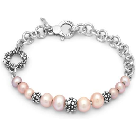 Giovanni Raspini / bracciale blossom light / argento e perle rosa naturali