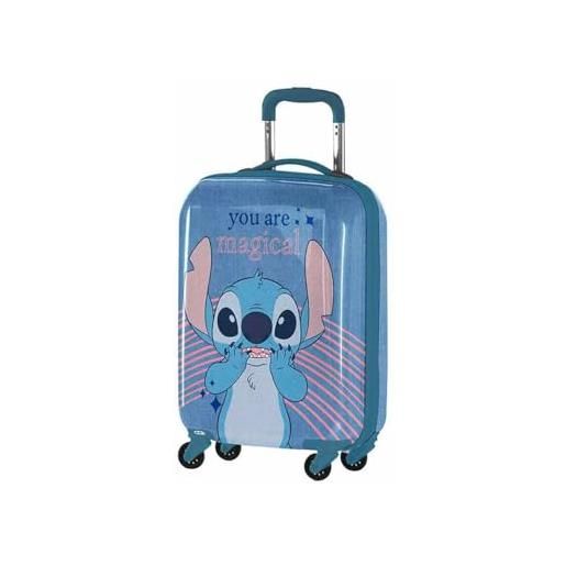 Coriex trolley stitch, valigia da viaggio per bambini rigida in abs, trolley cabina 4 ruote 34.5 x 20 x 51 cm 31l, blu