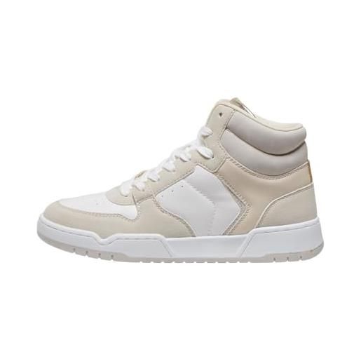 Only onlswift-2 pu high top sneaker noos, scarpe da ginnastica donna, beige/bianco, 40 eu