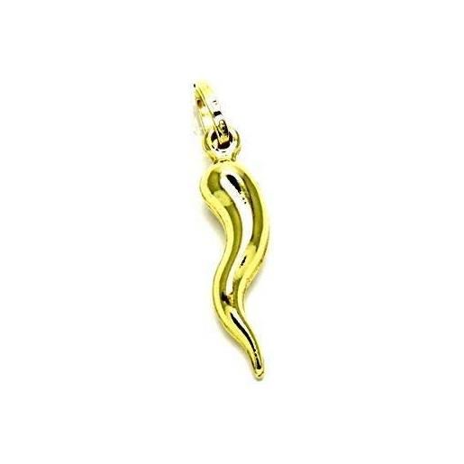 PEGASO GIOIELLI - ciondolo da uomo in oro giallo 18kt (750) pendente corno cornetto lucido portafortuna - donna ragazzo