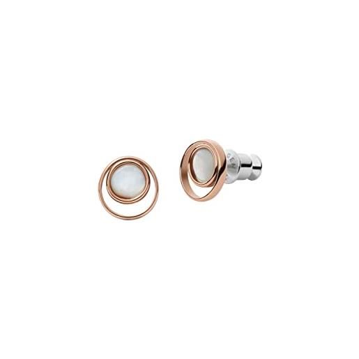 Skagen orecchini da donna agnethe, lunghezza: 9,5 mm, larghezza: 9,5 mm, altezza: 2 mm orecchini in acciaio inossidabile oro rosa, skj1496791