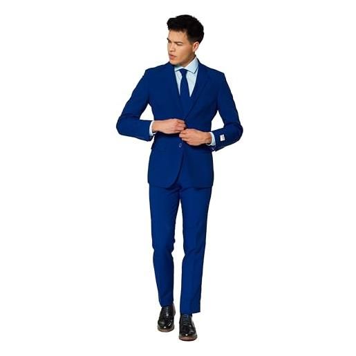OppoSuits solid color party suits for men - navy royale - full suit: includes pants, jacket and tie abito da uomo, 42