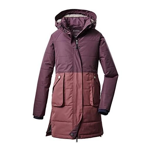 Killtec (kilah) girl's cappotto trapuntato con cappuccio staccabile con zip kow 185 grls ct, rosa scura, 152, 37980-000