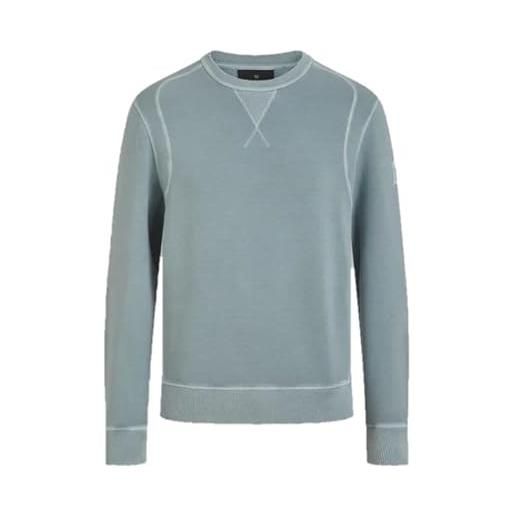 Belstaff gibe sweatshirt garment dye lightweight fleece steel green, verde acciaio, m