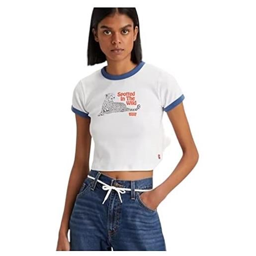 Levi's t-shirt donna bianco t-shirt casual con stampa logo e taglio crop s