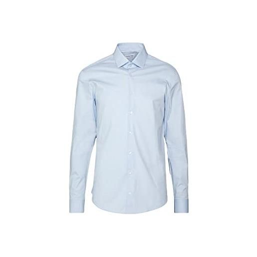 Calvin Klein camicie poplin stretch slim k10k108229 blu c1s calm blue