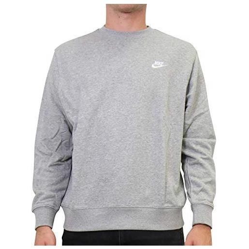 Nike clu sweatshirt, dk grey heather/white, xxl uomo