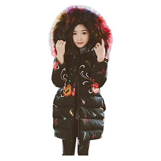 FRAUIT parka bambina invernale con pelliccia piumino lungo cappotto ragazza elegante con pelo 14 anni giubbotto bambino invernali cappuccio giacche imbottito lunga cappotti giubbotti