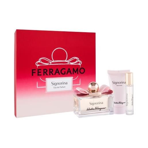 Salvatore Ferragamo signorina cofanetti eau de parfum 100 ml + lozione corpo 50 ml + eau de parfum 10 ml per donna