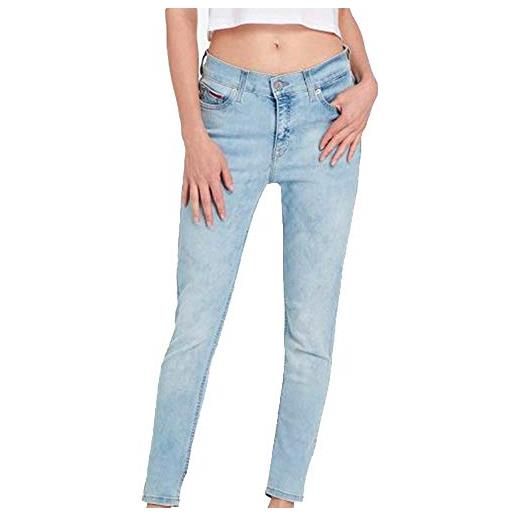 Tommy Jeans tommy hilfiger mid rise skinny nora jeans straight, blu (hawaii lt blue str 911), w31/l30 donna