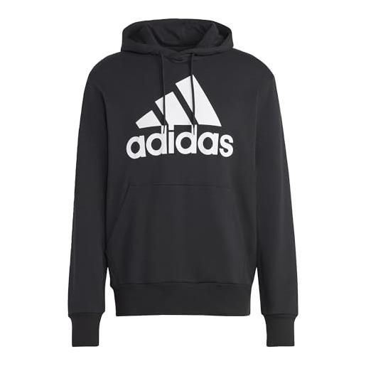 adidas essentials french terry big logo hoodie felpa con cappuccio, better scarlet/white, l tall uomo