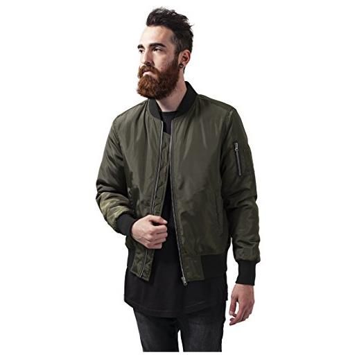 Urban Classics 2-tone bomber jacket, multicolore (darkolive/black), 3xl uomo