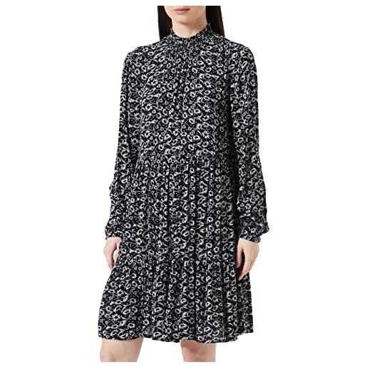 KAFFE kariani amber dress casual, nero/chalk flower print, 40 donna