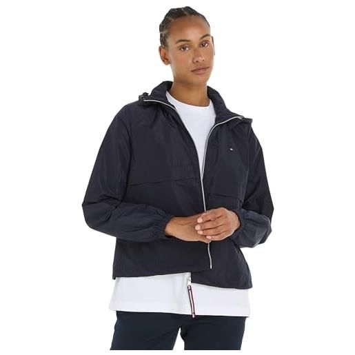 Tommy Hilfiger giacca donna windbreaker giacca da mezza stagione, bianco (calico), xs