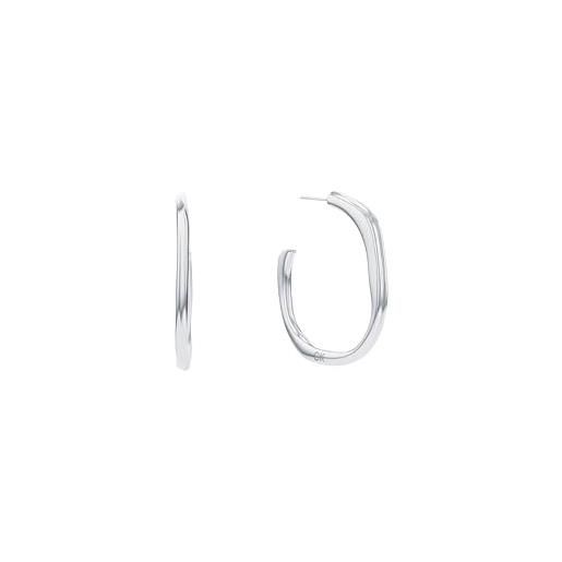 Calvin Klein orecchini a cerchio da donna collezione elemental in acciaio inossidabile - 35000643