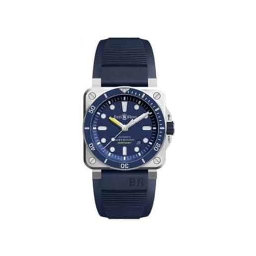 Bell & Ross men's s7219702 - orologio analogico digitale automatico con cinturino, multicolore, cinghia