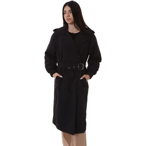 MARKUP trench lungo in nylon stropicciato donna