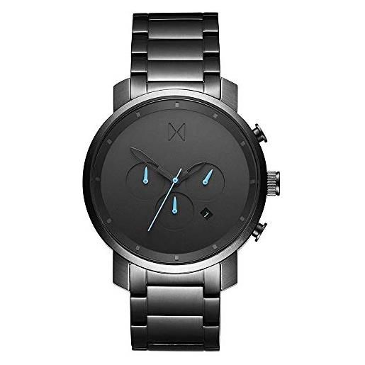 MVMT orologio con cronografo al quarzo da uomo collezione chrono con cinturino in ceramica, pelle o acciaio inossidabile grigio/blu (gunmetal/blue)