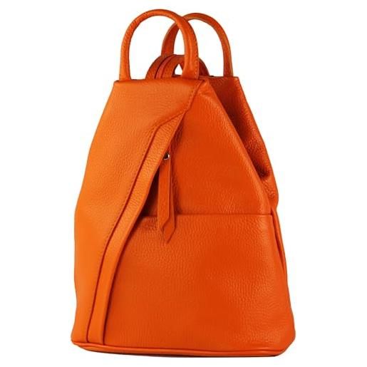 modamoda de - t180 - ital borsa da donna zaino in nappa, colore: arancione