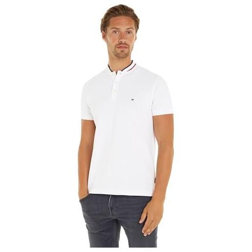 Tommy Hilfiger maglietta polo maniche corte uomo regular fit, bianco (white), xl