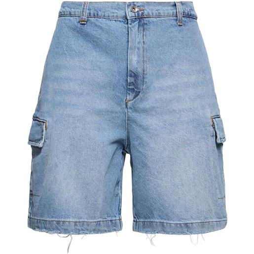 FLÂN shorts cargo in denim leggero