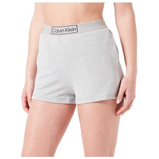 Calvin Klein pantalone pigiama donna corto, grigio (grey heather), m