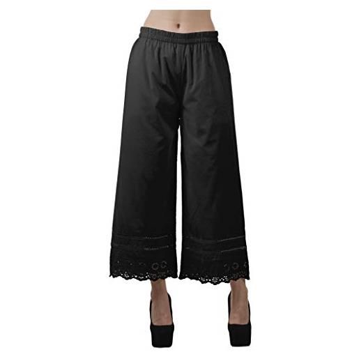 Moomaya larghi casuali solidi gamba dei pantaloni palazzo per le donne in cotone etnico bottom, xs-3xl