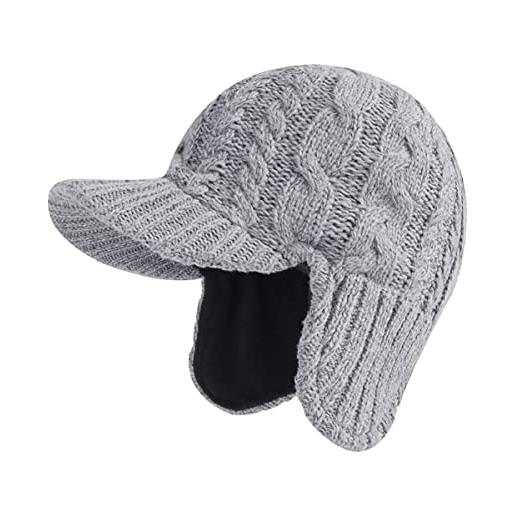 LLmoway, berretto invernale da uomo e donna, con visiera, caldo paraorecchie, evelina, l