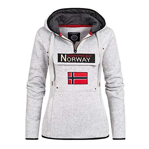 Geographical Norway upclassica lady - felpa donna cappuccio - felpa da donna casual a manica lunga calda casual - felpa con cappuccio giacca top sport (bianco l)