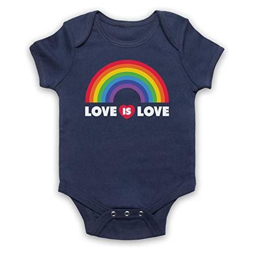 My Icon Art & Clothing love is love lgbt pride - tutina per neonato blu oltremare 3-6 mesi