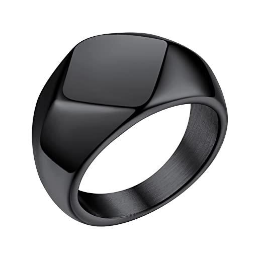 Bestyle anello in onice nero in acciaio inossidabile anello uomo spesso anelli uomo nero misura 22